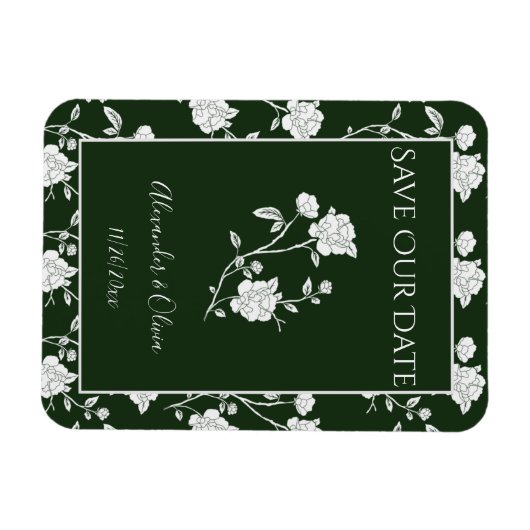 Emerald Green Roos Save the Date Magnet Magneet (Horizontaal)