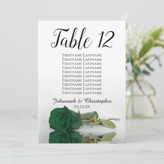 Emerald Green Roos Table Seating Chart Large (Staand voorkant)