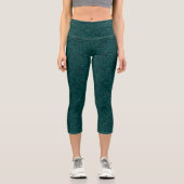 Emerald Green Rose Capri Leggings (Recto)