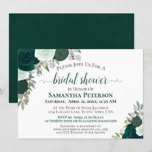 Emerald Green Rozen Elegant Vrijgezellenfeest Kaart