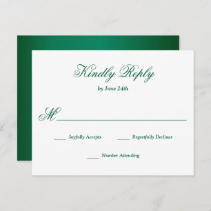 Emerald Green RSVP-kaart RSVP Kaartje