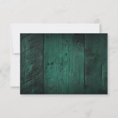 Emerald Green Rustic Barn Wood Boho Wedding RSVP (Achterkant)