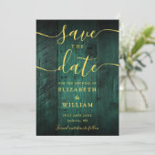Emerald Green Rustic Barn Wood Boho Wedding Save The Date (Staand voorkant)