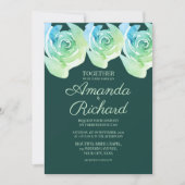 Emerald green Rustic Roos Botanical Garden Wedding Kaart (Voorkant)