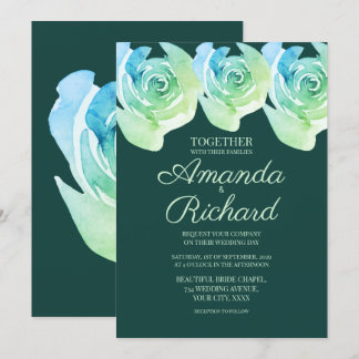 Emerald green Rustic Roos Botanical Garden Wedding Kaart