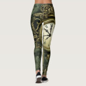 Emerald Green rustieke Steampunk klok (4) Leggings (Achterkant)