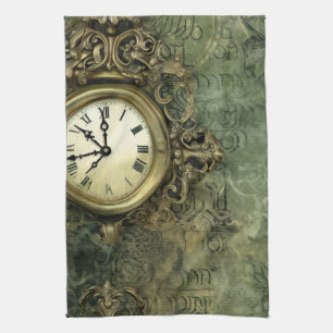 Emerald Green rustieke Steampunk klok (4) Theedoek