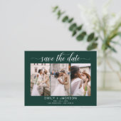 Emerald Green Save the Date 4 Foto modern Briefkaart (Staand voorkant)