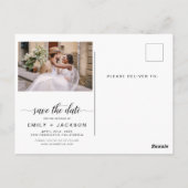 Emerald Green Save the Date 4 Foto modern Briefkaart (Achterkant)