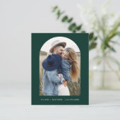 Emerald Green Save the Date Fotoaankondiging (Staand voorkant)
