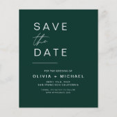 Emerald Green Save the Date Fotoaankondiging (Achterkant)