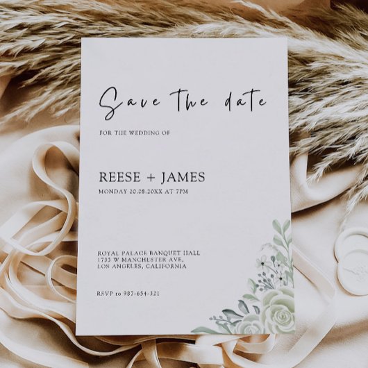 Emerald Green Save the Date Sjabloon Kaart