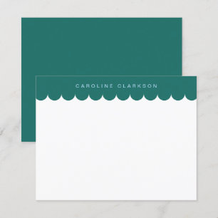 Emerald Green Scallop Border Note-kaart Kaart
