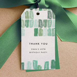 Emerald Green schilderde juwelen Dank u Cadeaulabel