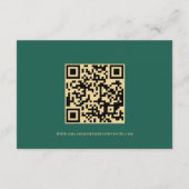 Emerald Green Schrijven QR Code Trouwdetails Informatiekaartje (Achterkant)