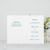 Emerald Green Script Bi-Fold Wedding Programme (Debout devant)