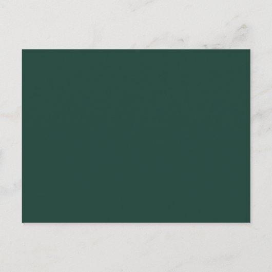 Emerald Green Script Wedding Enregistrer la carte  (Dos)