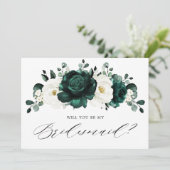 Emerald Green Serez-vous mon Bridesmaid Invitation (Debout devant)