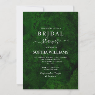 Emerald Green & Silver Bridal Shower Invitation