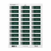Emerald Green Silver Glitter retouradres Etiket (Full Sheet)