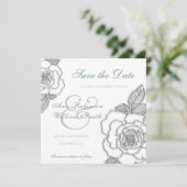 Emerald green Silver roos Rustic Wedding Save The Date (Staand voorkant)