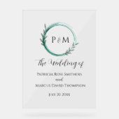 Emerald Green Simple Botanical Wreath Wedding (Recto)