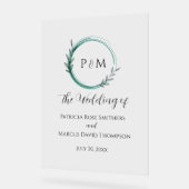 Emerald Green Simple Botanical Wreath Wedding (Angle)