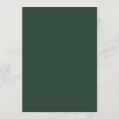 Emerald Green Simple Diner Mariage Menus (Dos)
