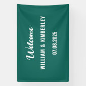 Emerald Green Simple Elegant Modern Wedding Spandoek (Verticaal)