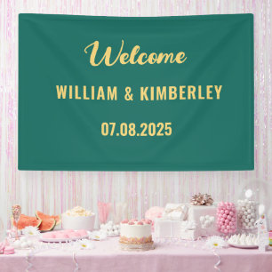 Emerald Green Simple Elegant Modern Wedding Spandoek