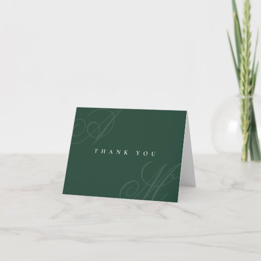 Emerald Green Simple Minimal Merci Mariage (Devant)