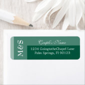 Emerald Green Simple Modern Chic Script Wedding Etiket (Insitu)