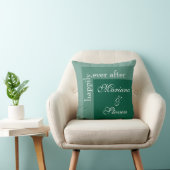 Emerald Green Simple Script Wedding Kussen (Stoel)