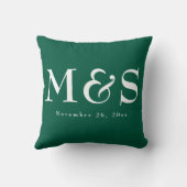 Emerald Green Simple Script Wedding Kussen (Achterkant)