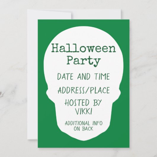 Emerald Green Skull Cut-Out Silhouette Kaart (Voorkant)