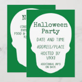 Emerald Green Skull Cut-Out Silhouette Kaart (Voorkant / Achterkant)