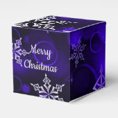 Emerald Green Snowflake Motif Cube Bedankdoosjes (Voorkant Zijde)