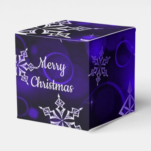 Emerald Green Snowflake Motif Cube Bedankdoosjes (Voorkant Zijde)