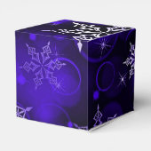 Emerald Green Snowflake Motif Cube Bedankdoosjes (Achterkant)