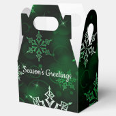 Emerald Green Snowflake Motif Gable Bedankdoosjes (Geopend)