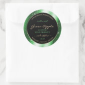 Emerald Green Sparkle Glitter Lijst Productlabel Ronde Sticker (Tas)