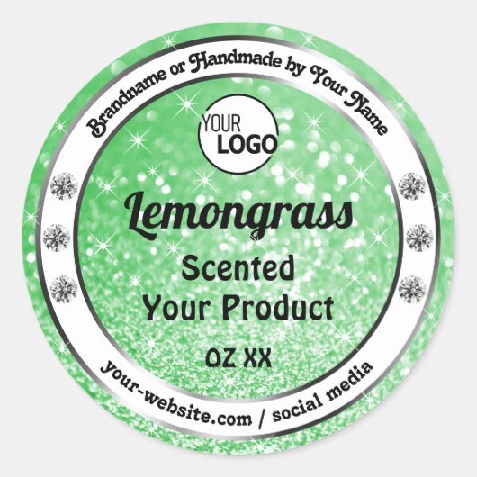 Emerald Green Sparkle Glitter Product Labels Logo (Voorkant)