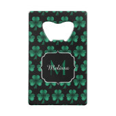 Emerald Green Sparkle Shamrock noir Monogramme (Dos)