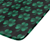 Emerald Green Sparkles Shamrock patroon zwart Snijplank (Hoek)