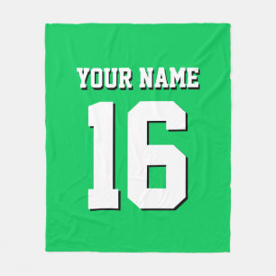 Emerald Green Sports Jersey Team Jersey Fleece Deken