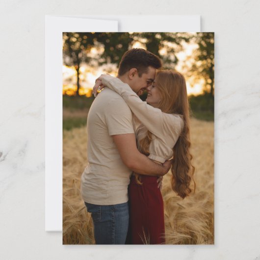 Emerald Green String Lights Hout Foto bruiloft Save The Date (Achterkant)