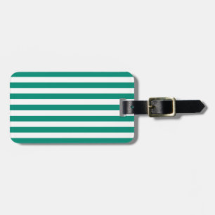 Emerald Green Stripes Pattern Bagagelabel