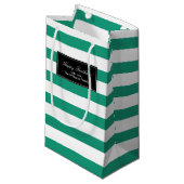Emerald Green Stripes Pattern, gepersonaliseerd Klein Cadeauzakje (Voorkant Gekanteld)