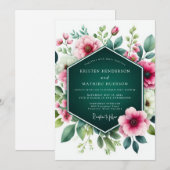 Emerald Green Stunning Floral Wedding Kaart (Voorkant / Achterkant)