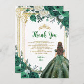 Emerald Green Sweet 16e Carte de remerciements de (Devant / Derrière)